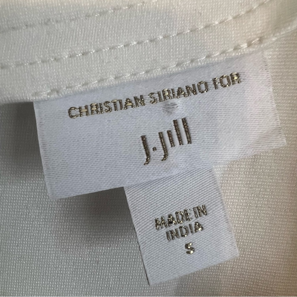 Christian Siriano For J.Jill Ponte Knit Embroidered Midi Dress Cream Black Sz S - Picture 11 of 14